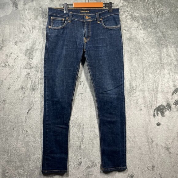 Nudie Jeans Mens Made in Italy Size 32x30 Blue Denim Mens Organic Cotton - Picture 1 of 10